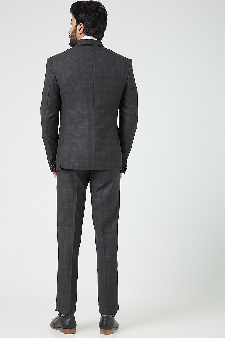 Steel Grey Wool Blend Blazer Set by Soniya G Men at Pernia's Pop Up Shop