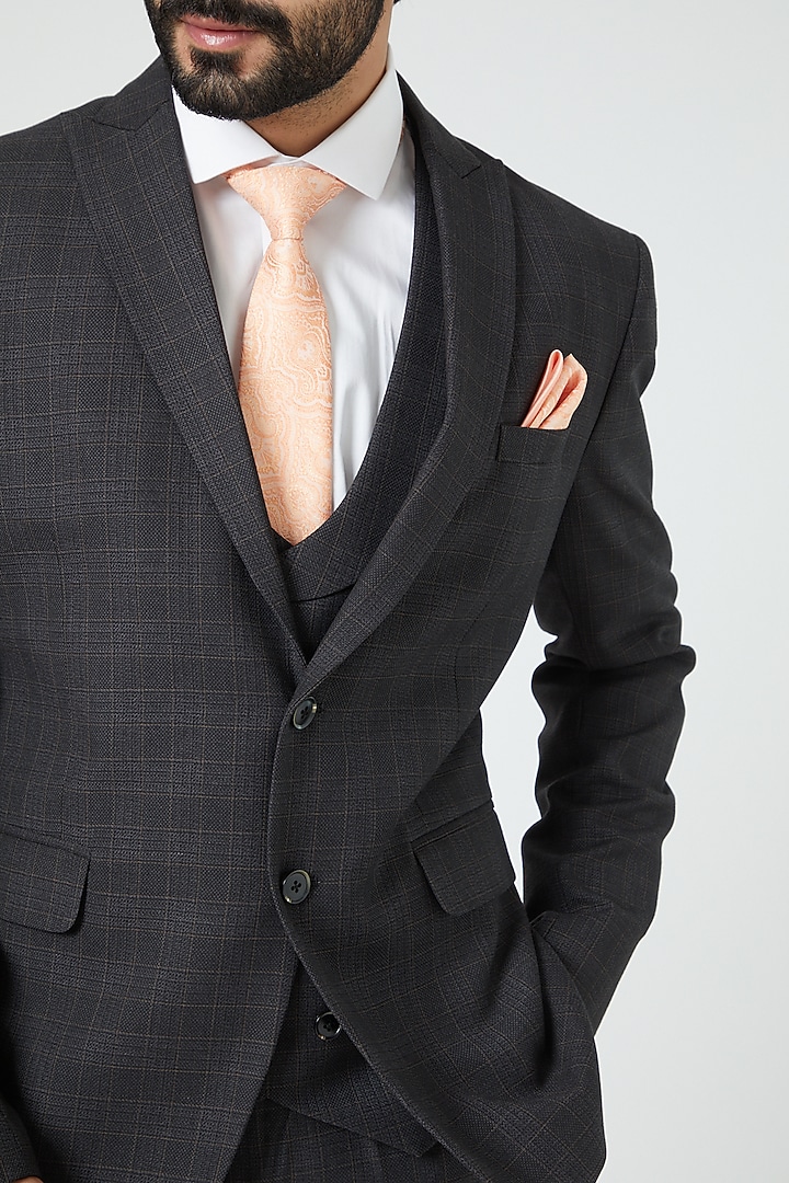 Steel Grey Wool Blend Blazer Set by Soniya G Men at Pernia's Pop Up Shop