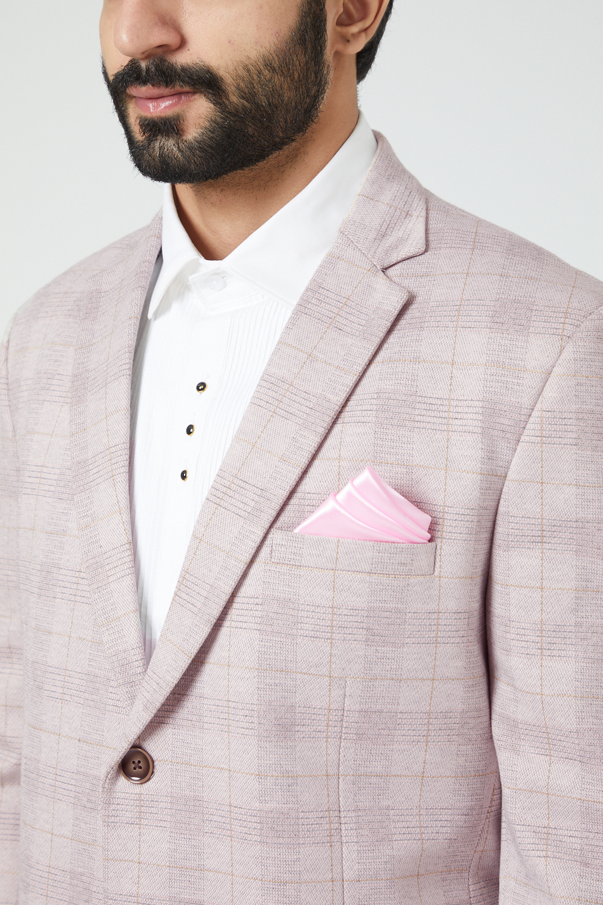 Dust White Wool Blazer by Soniya G Men