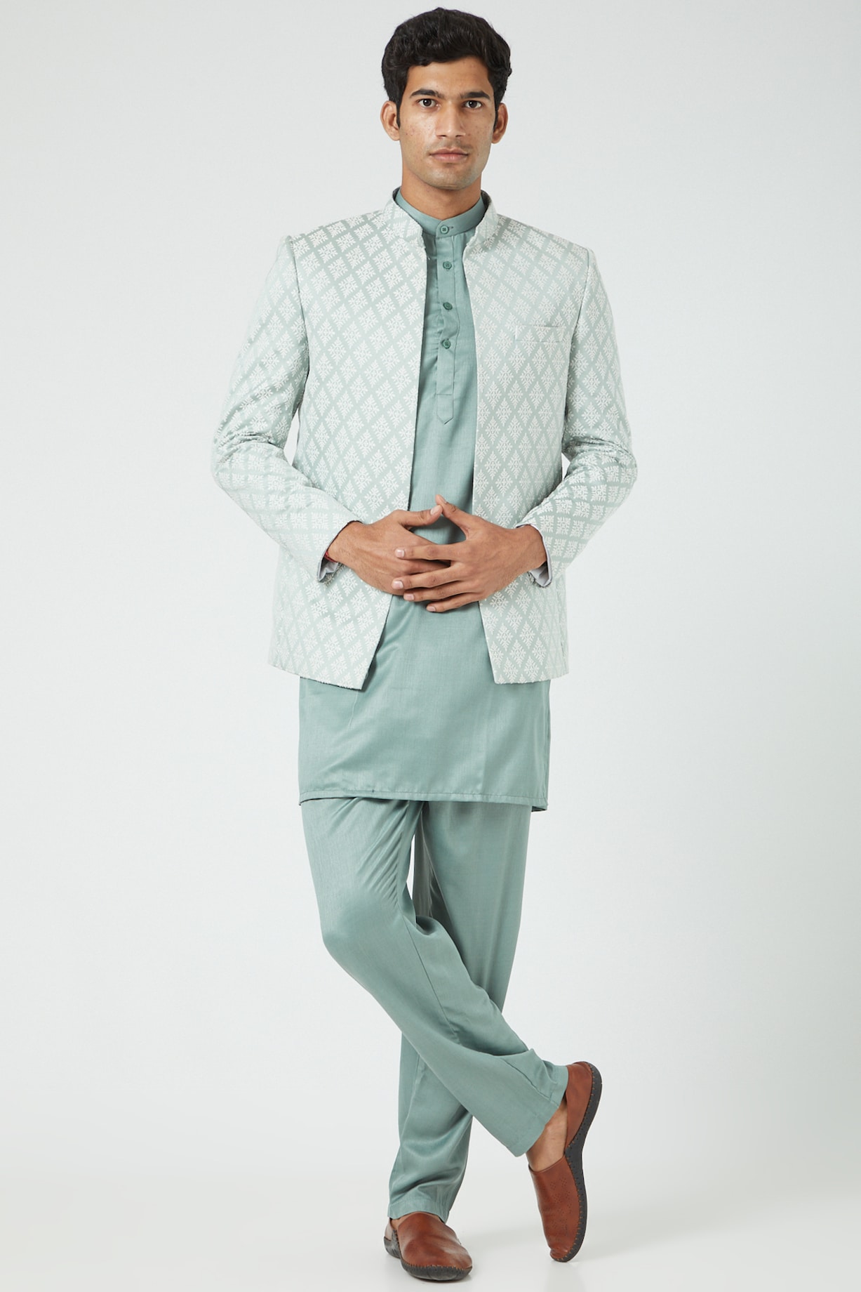 duck egg blue jacket