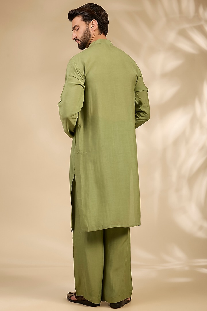 Multi-Colored Raw Silk Groom Sherwani Set by Soniya G Men at Pernia's Pop Up Shop