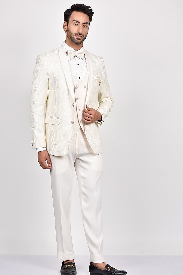 Plain Cotton White Formal Jodhpuri Blazer Set at best price in Mumbai