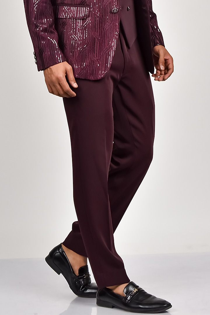 Wine Terry Rayon Blazer Set by Soniya G Men at Pernia's Pop Up Shop
