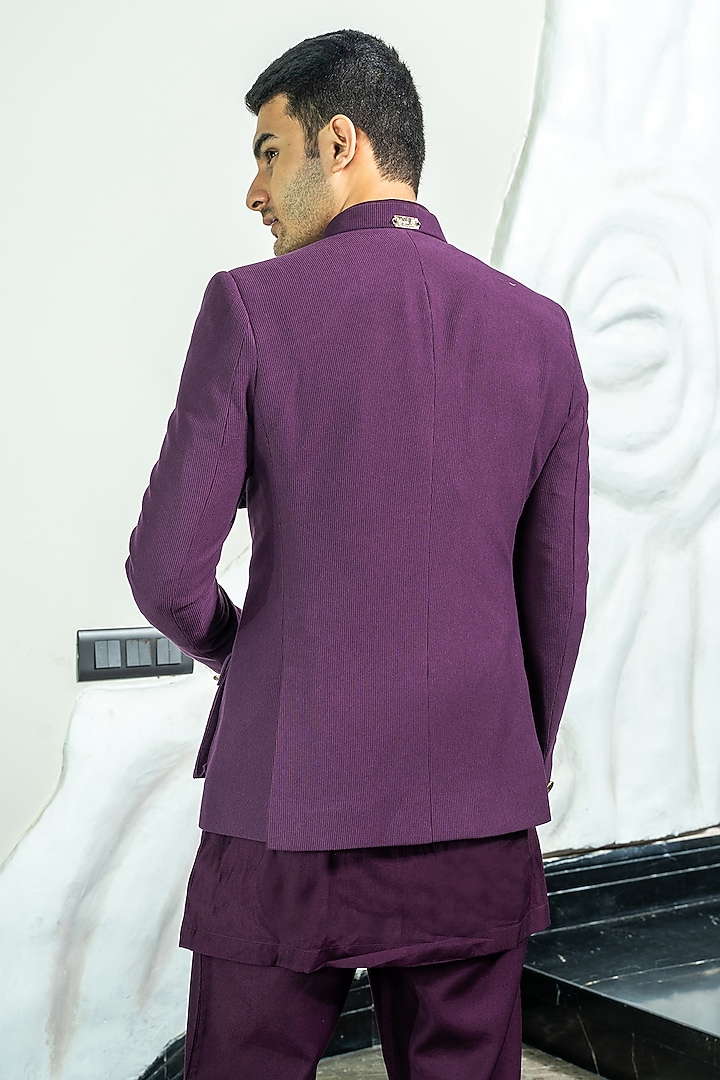 Purple Corduroy Jacket Set by Soniya G Men at Pernia's Pop Up Shop