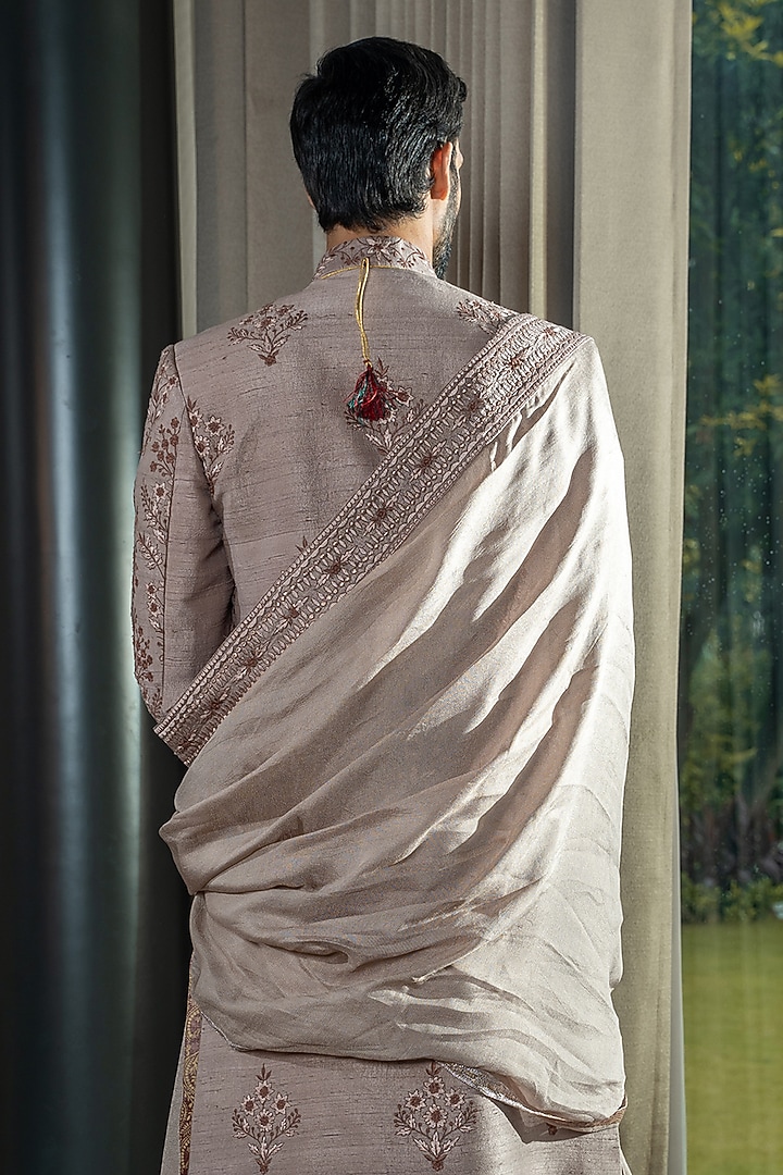 Pink Silk Handwork Groom Sherwani Set by Soniya G Men at Pernia's Pop Up Shop