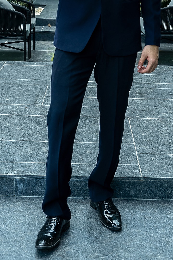 Italian Blue Italian Silk Handwork Tuxedo Set by Soniya G Men at Pernia's Pop Up Shop