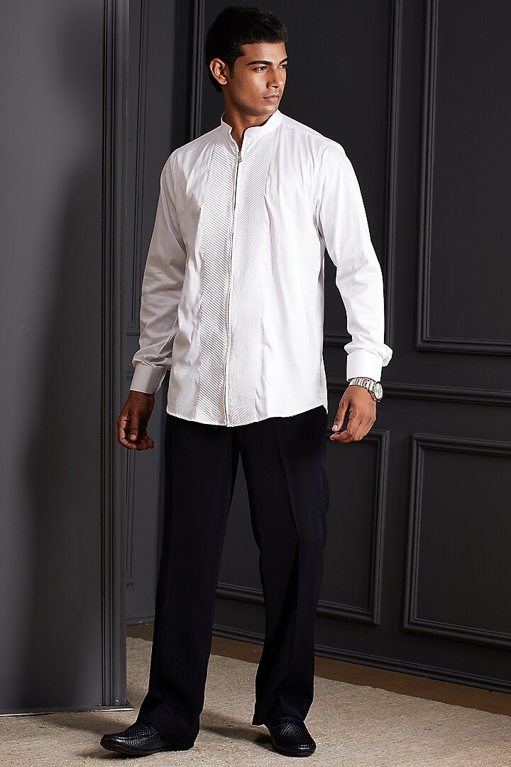 Royal Blue Velvet Embroidered Tuxedo Set by Soniya G Men at Pernia's Pop Up Shop
