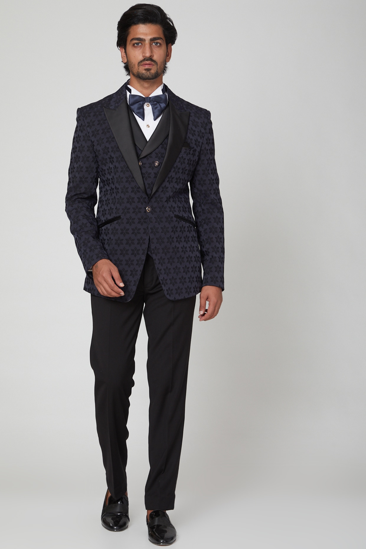 printed tuxedo jacket