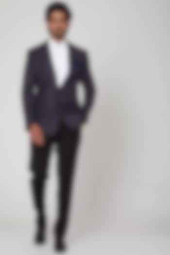 Blue Checkered Blazer Suit by Soniya G Men at Pernia's Pop Up Shop