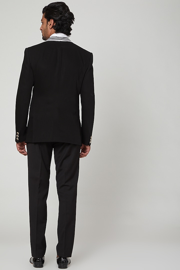 Black Tuxedo Set With Belt by Soniya G Men at Pernia's Pop Up Shop