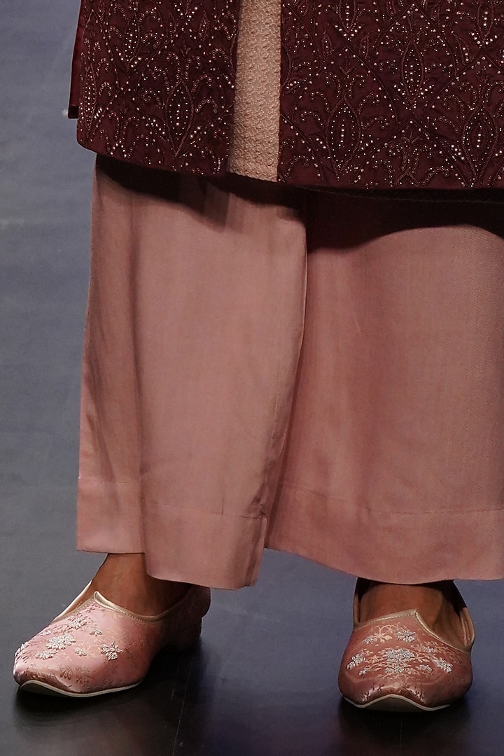 Wine Velvet Groom Sherwani Set by Soniya G Men at Pernia's Pop Up Shop