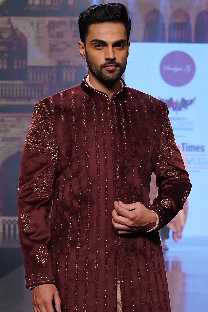 Velvet sherwani for on sale groom