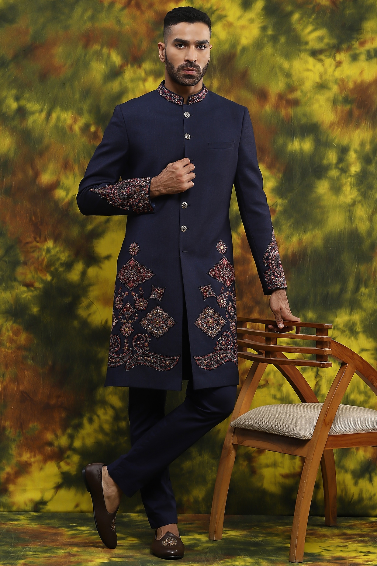 Navy blue sherwani for on sale groom