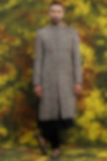 Multi-Colored Jute Embroidered Groom Sherwani Set by Soniya G Men at Pernia's Pop Up Shop