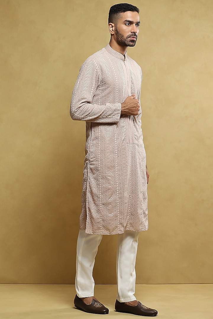 Pink Georgette Kurta Set by Soniya G Men at Pernia's Pop Up Shop