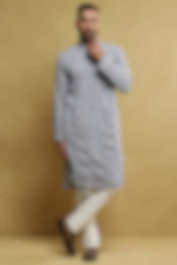 Sky Blue Georgette Kurta Set by Soniya G Men at Pernia's Pop Up Shop