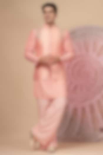 Pink Chanderi Silk Embroidered Jacket Set by Soniya G Men at Pernia's Pop Up Shop