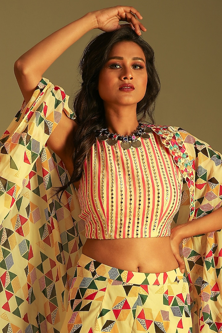 Banana Yellow Printed Wedding Sharara Set by Soniya G at Pernia's Pop Up Shop