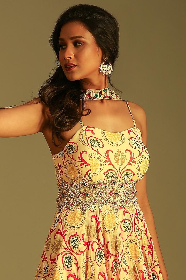 Banana Yellow Printed Gharara Set by Soniya G at Pernia's Pop Up Shop