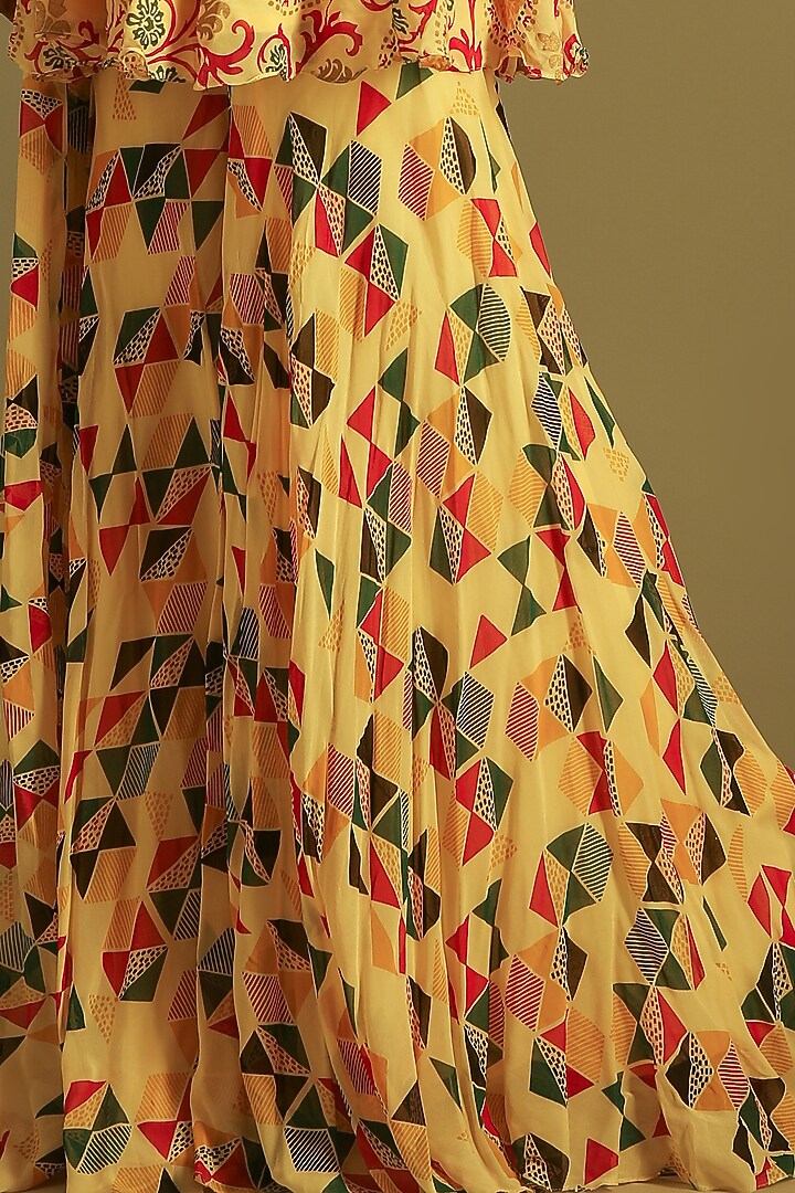 Banana Yellow Printed Gharara Set by Soniya G at Pernia's Pop Up Shop