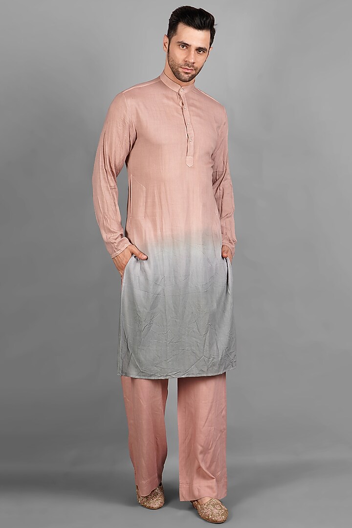 Ivory Pashmina Hand Embroidered Groom Indowestern Set by Soniya G Men at Pernia's Pop Up Shop