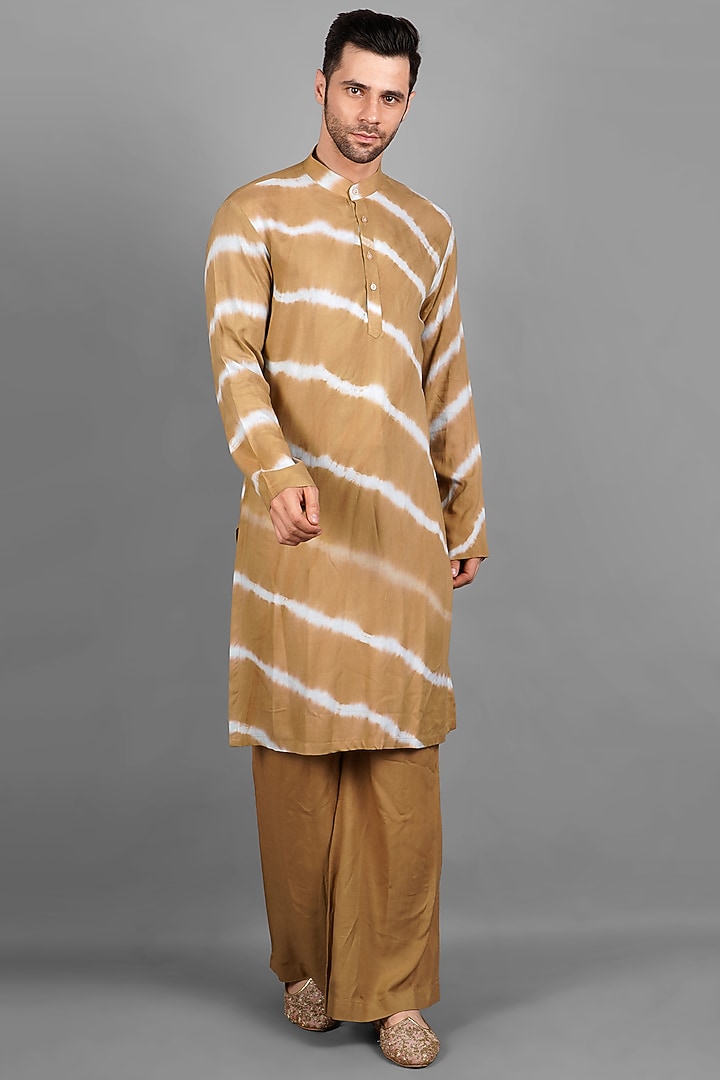 Rust Handloom Silk Boota Embroidered Groom Sherwani Set by Soniya G Men at Pernia's Pop Up Shop