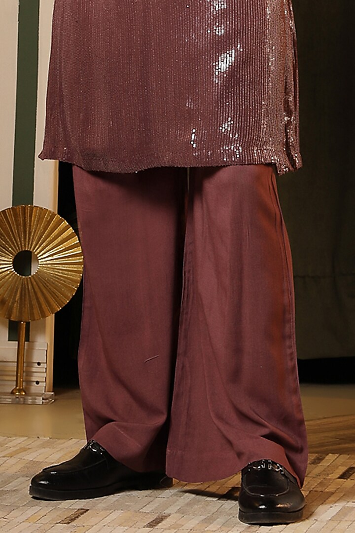 Purple Georgette Embellished Kurta Set For Boys by Soniya G KIDS at Pernia's Pop Up Shop