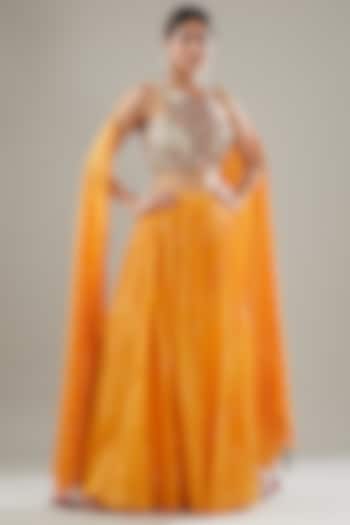 Yellow Handmade Cotton Lehenga Set For Girls by Soniya G KIDS at Pernia's Pop Up Shop