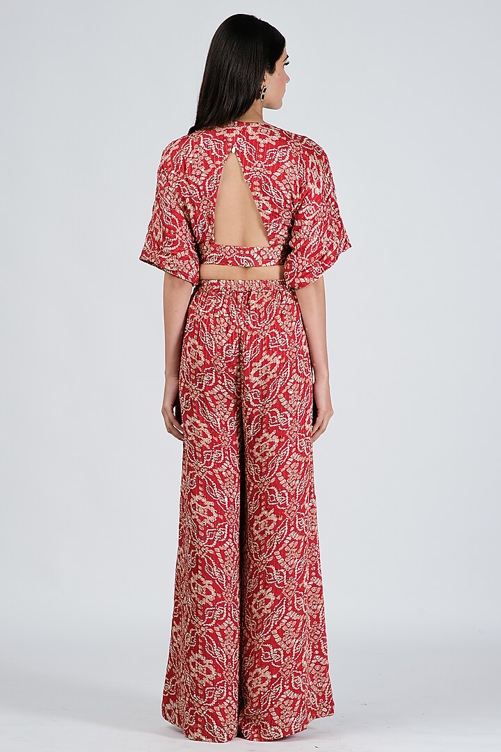 Tangerine Silk Printed Co-Ord Set For Girls by Soniya G KIDS at Pernia's Pop Up Shop