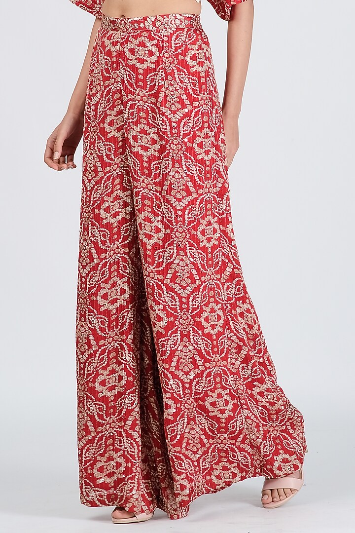 Tangerine Silk Printed Co-Ord Set For Girls by Soniya G KIDS at Pernia's Pop Up Shop