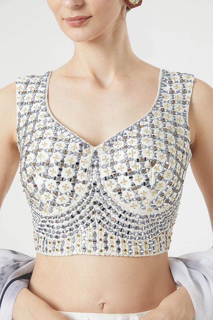 White & Black Ombre Georgette Lehenga Set For Girls by Soniya G KIDS at Pernia's Pop Up Shop