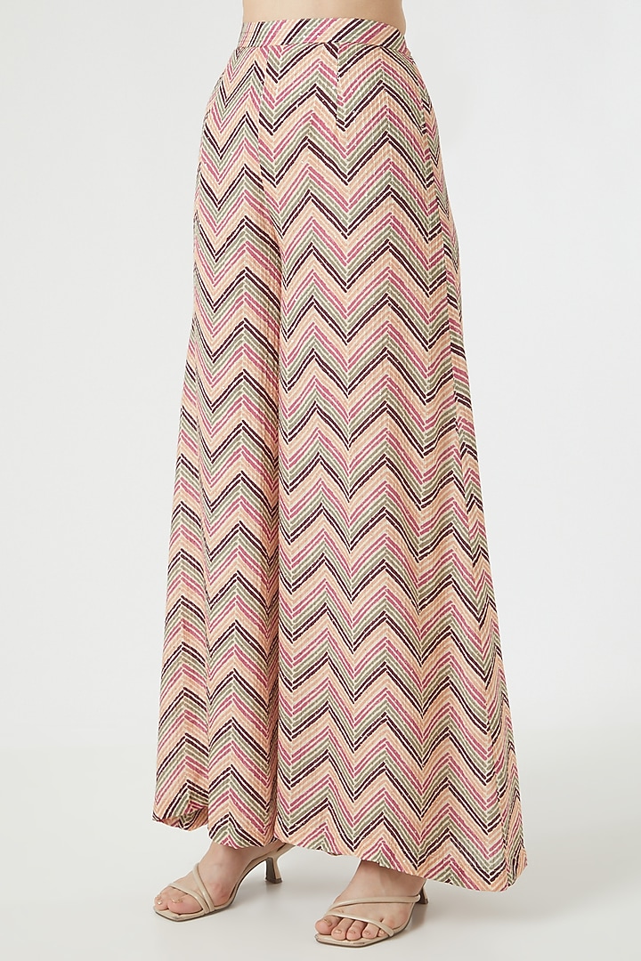 Pink Cotton Printed Pant Set For Girls by Soniya G KIDS at Pernia's Pop Up Shop