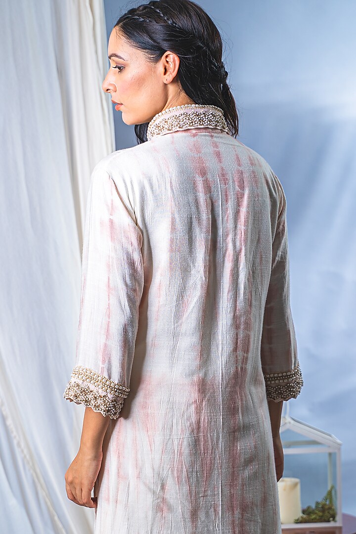 Off-White Georgette Printed Kurta Set For Girls by Soniya G KIDS at Pernia's Pop Up Shop