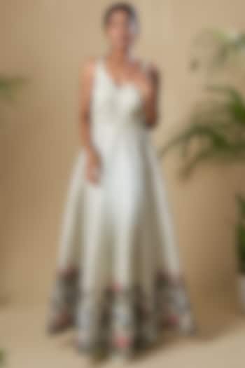 Mint Green Cotton Silk Maxi Dress For Girls by Soniya G KIDS at Pernia's Pop Up Shop