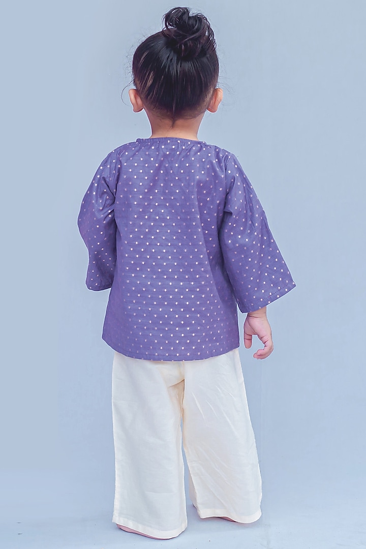 Mauve Dots Chanderi Zari Shirt by SnuggleMe at Pernia's Pop Up Shop