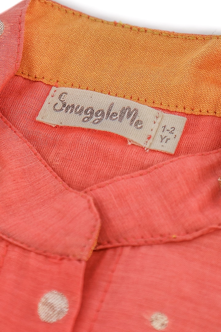 Reddish-Orange Embroidered Shirt For Boys by SnuggleMe at Pernia's Pop Up Shop