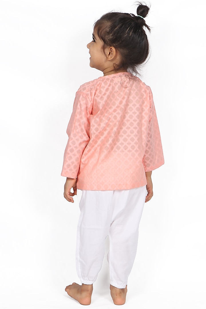 Peach Cotton Kurta Set by SnuggleMe at Pernia's Pop Up Shop