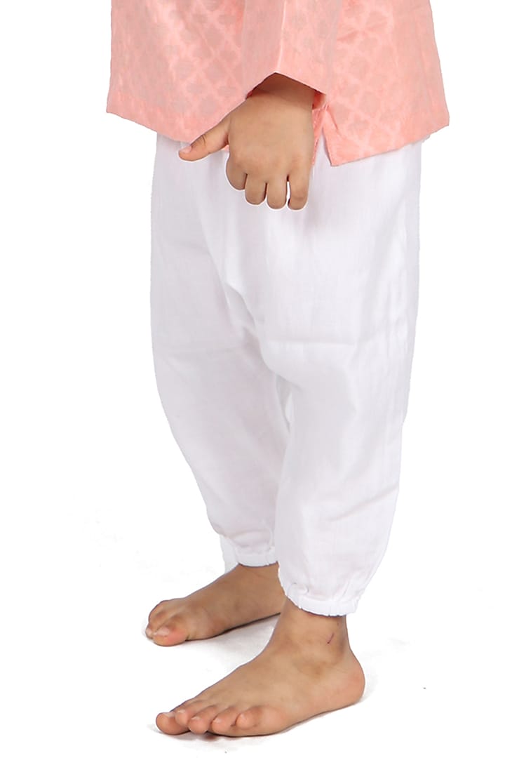 Peach Cotton Kurta Set by SnuggleMe at Pernia's Pop Up Shop