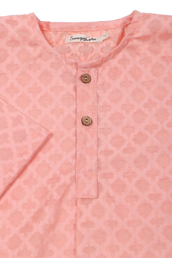 Peach Cotton Kurta Set by SnuggleMe at Pernia's Pop Up Shop