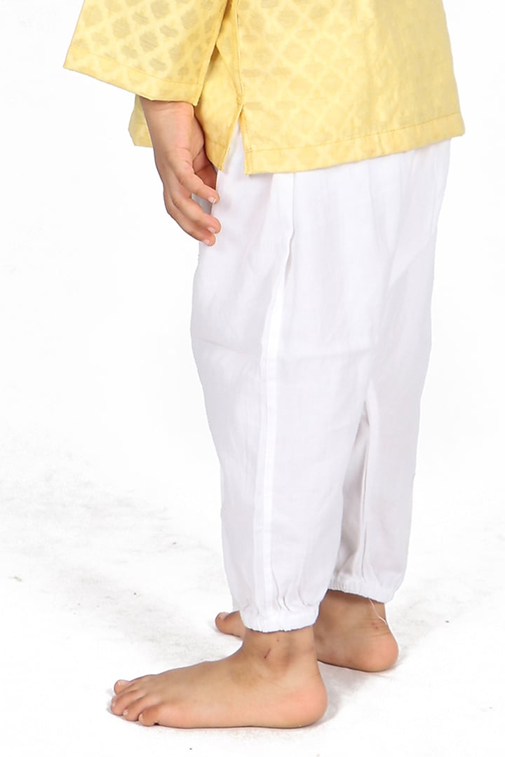 Yellow Cotton Kurta Set by SnuggleMe at Pernia's Pop Up Shop