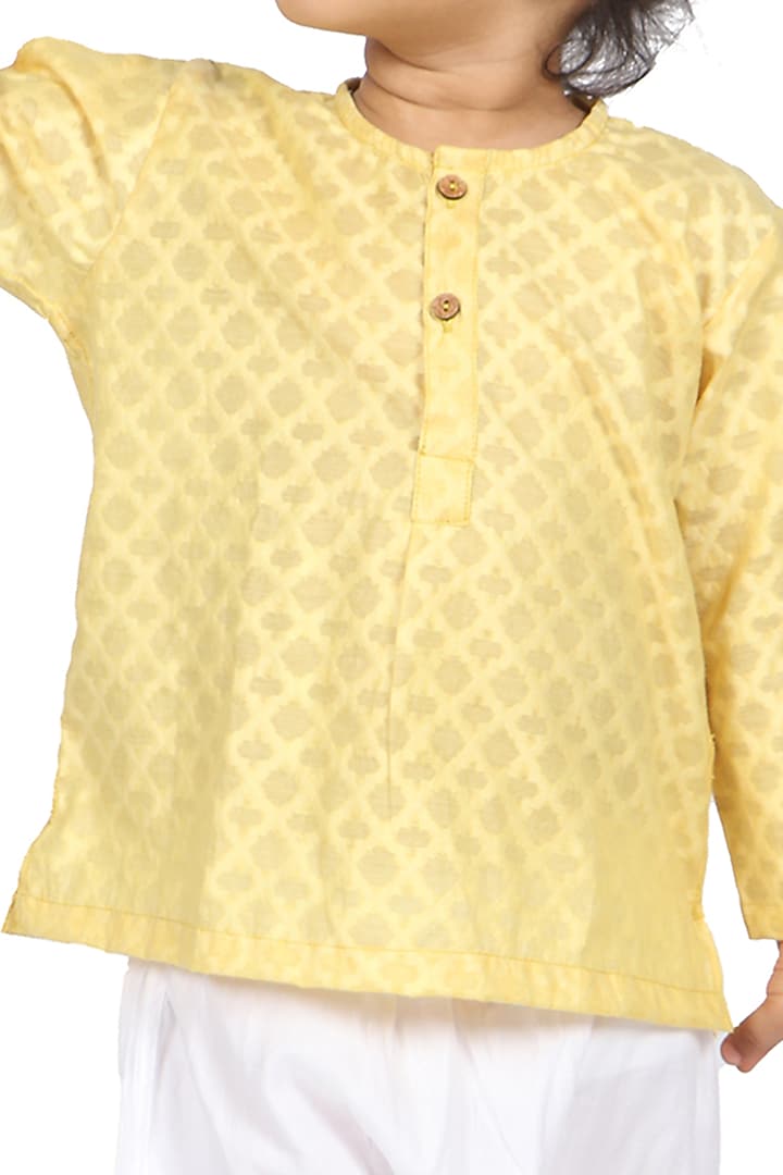 Yellow Cotton Kurta Set by SnuggleMe at Pernia's Pop Up Shop