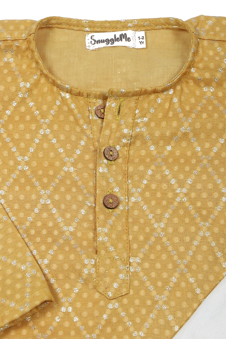 Yellow Silk Kurta Set by SnuggleMe at Pernia's Pop Up Shop