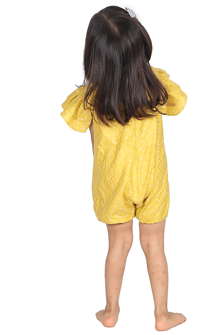 Yellow Cotton Playsuit For Girls by SnuggleMe at Pernia's Pop Up Shop