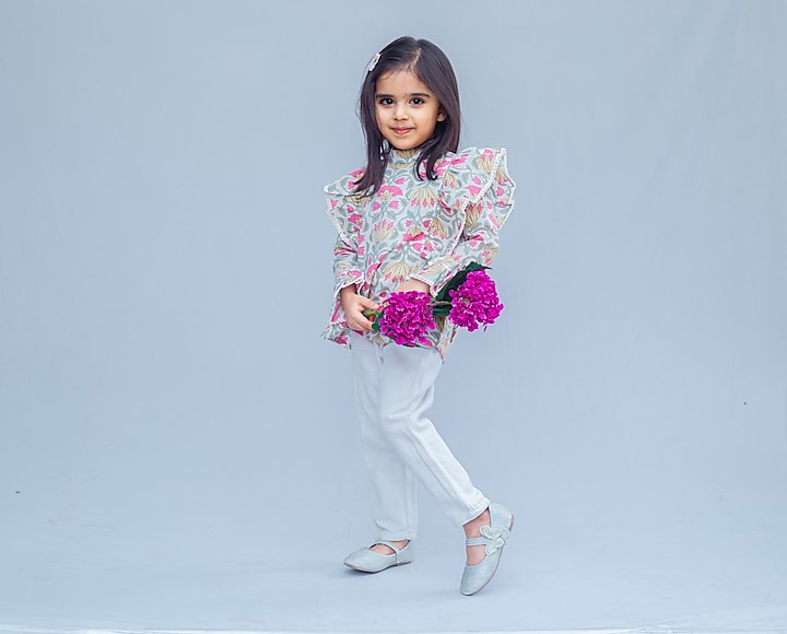 Multi-Colored Printed Top For Girls by SnuggleMe at Pernia's Pop Up Shop