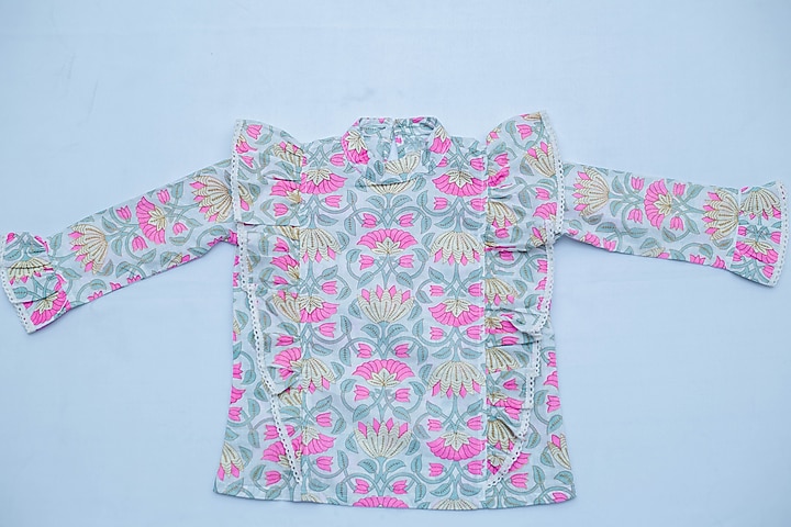 Multi-Colored Printed Top For Girls by SnuggleMe at Pernia's Pop Up Shop