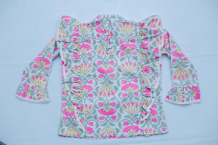 Multi-Colored Printed Top For Girls by SnuggleMe at Pernia's Pop Up Shop