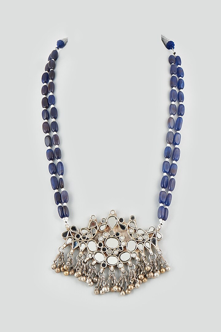 Blue Embellished Necklace by Shringaaar