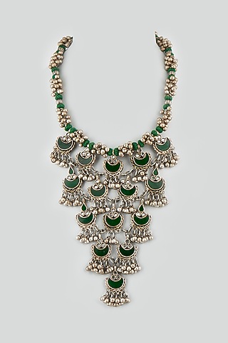 Antique Finish Necklace in German Silver by Shringaaar