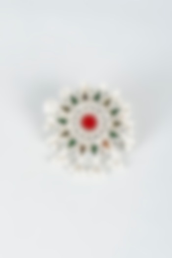 White Finish Ring In Alloy by Shringaaar