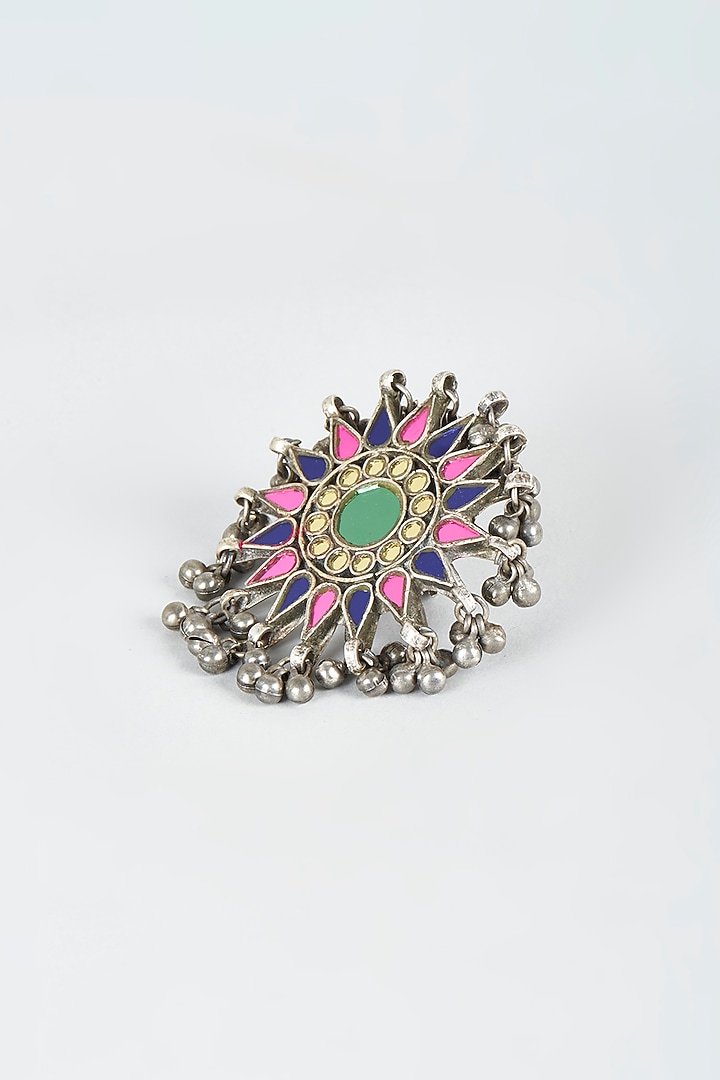 Antique Finish Glass-Cut Kundan Ring by Shringaaar at Pernia's Pop Up Shop